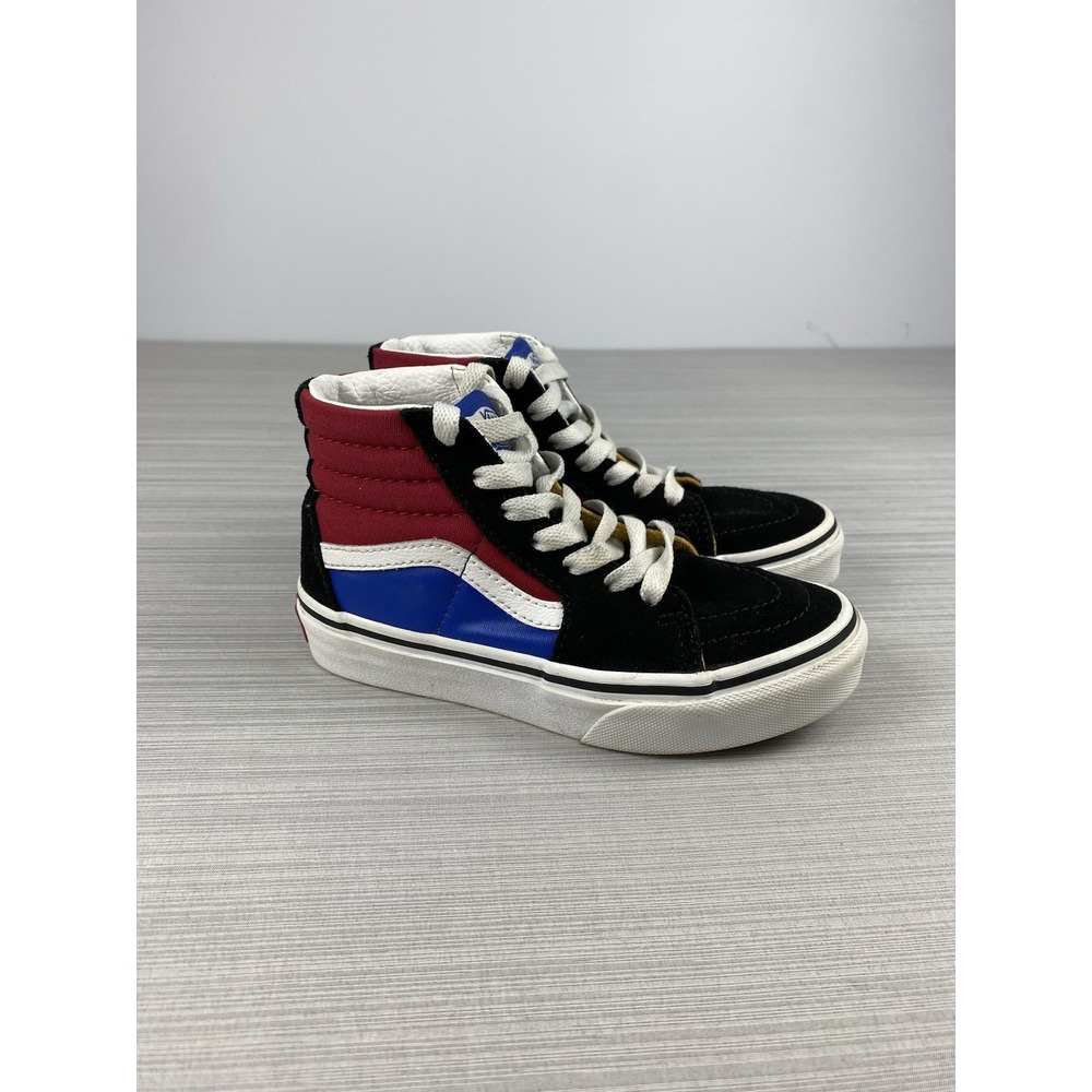 Vans Hi Black Blue Red Skater Punk 90's Shoes Youth 12 US‎ High Top Sneaker